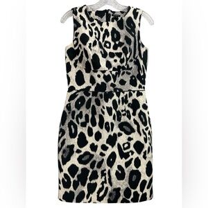 ANN TAYLOR Leopard Print Sleeveless Pencil Dress - Size 0